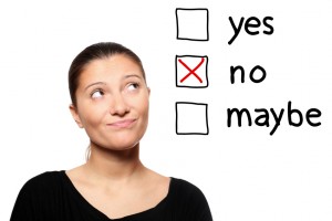 Women considering yes, no, maybe options